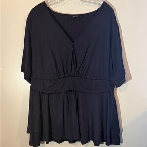 BloomChic Navy V-Neck Women's Blouse NWOT 18/20